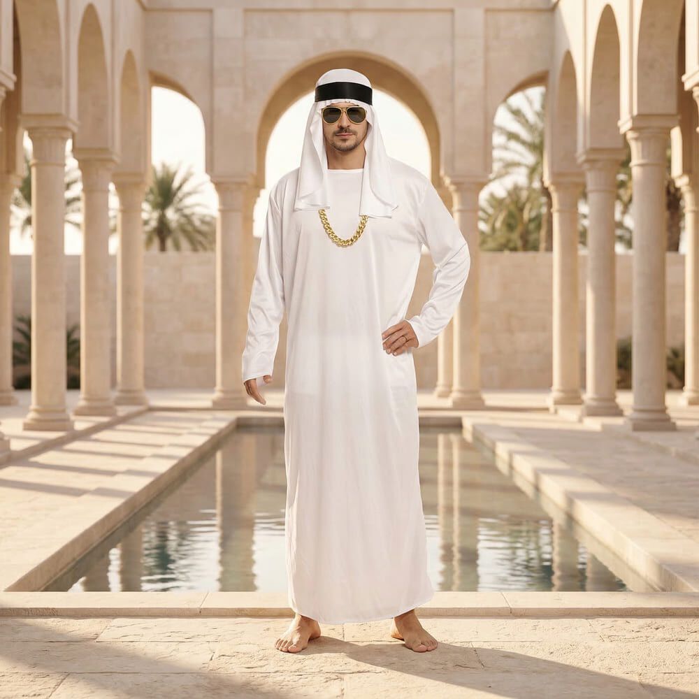 Disfraz Cosplay Jeque Arabe Adulto Halloween Tunica image number 0.0