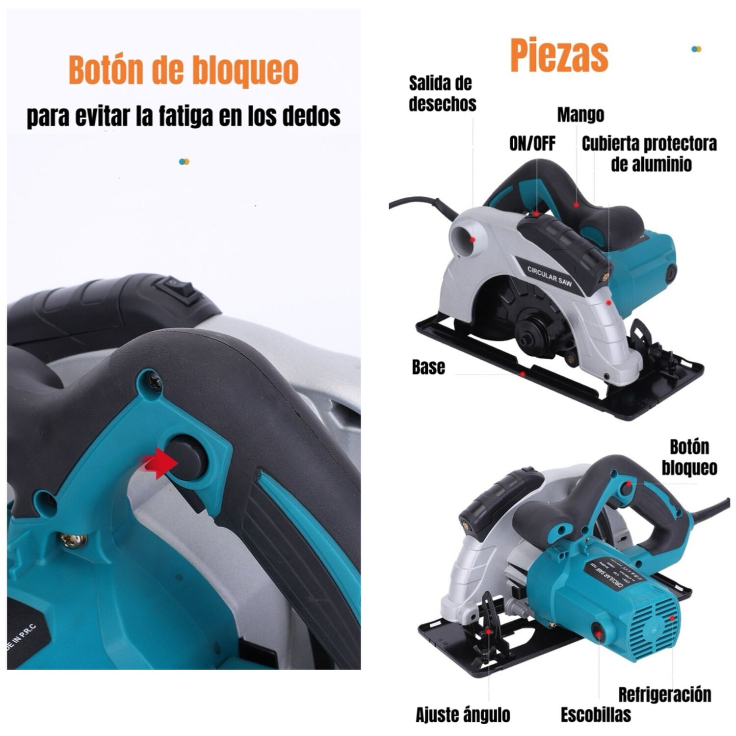 Sierra Circular El&eacute;ctrica Con L&aacute;ser 7-1/4" 1800w G01 image number 6.0