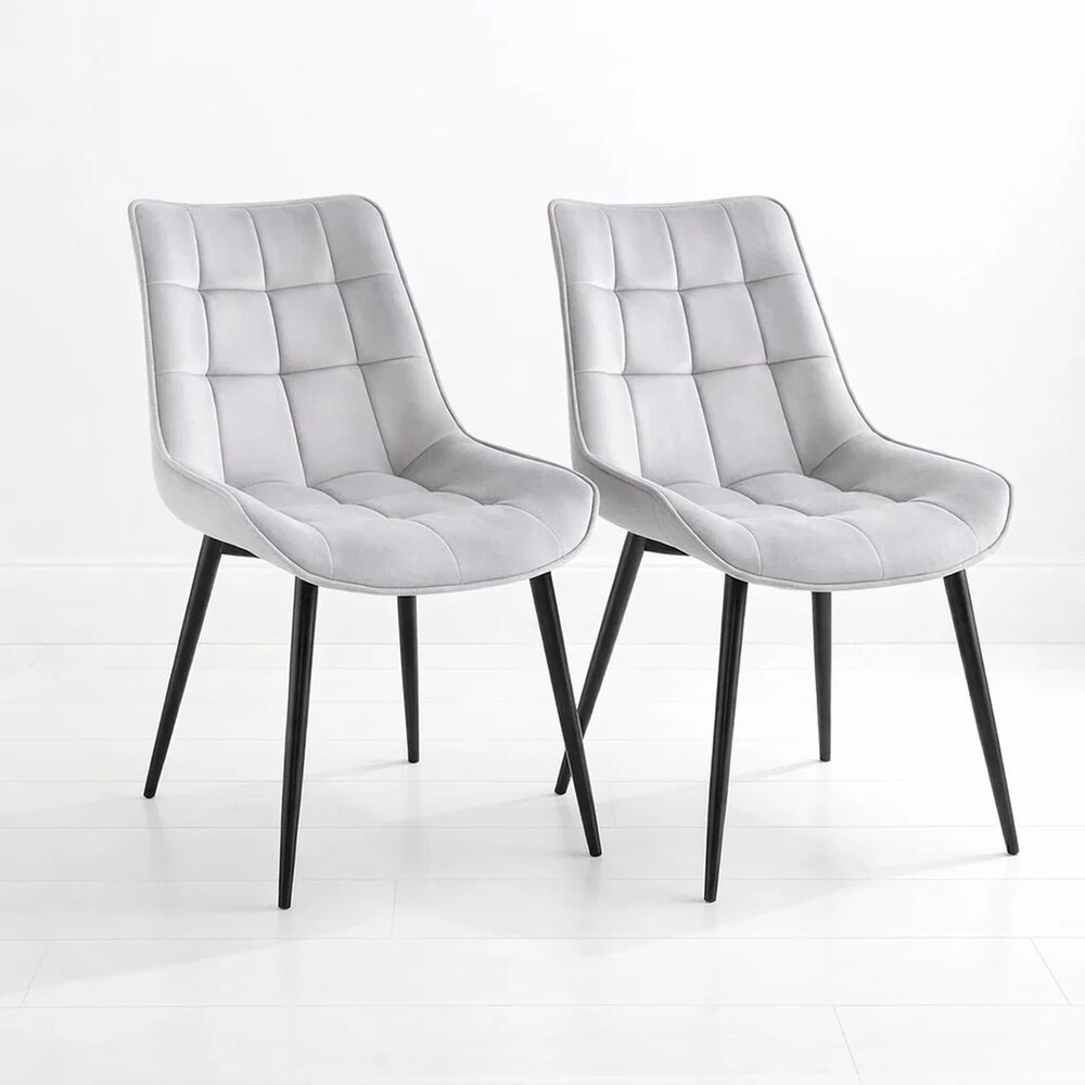 Pack De 2 Sillas De Comedor Macron Acolchada Terciopelo - Gris image number 0.0