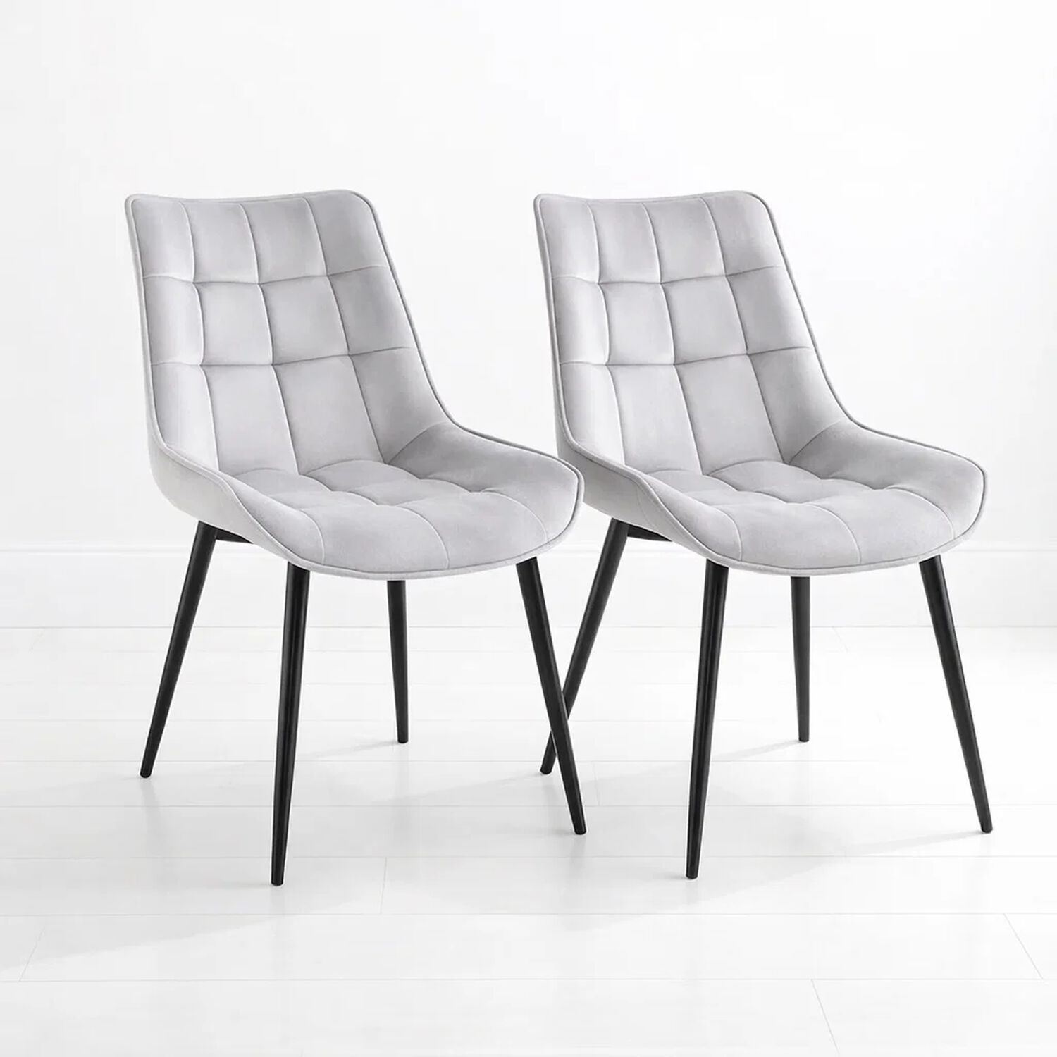 Pack De 2 Sillas De Comedor Macron Acolchada Terciopelo - Gris image number 0.0