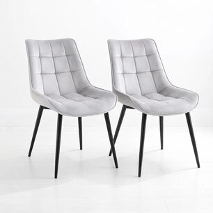 Pack De 2 Sillas De Comedor Macron Acolchada Terciopelo - Gris