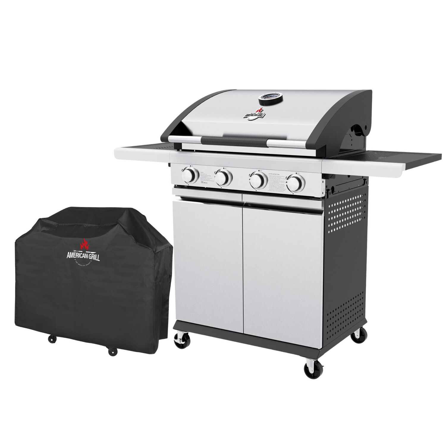 Set Parrilla A Gas 4 Quemadores New York Inox + Funda M image number 0.0