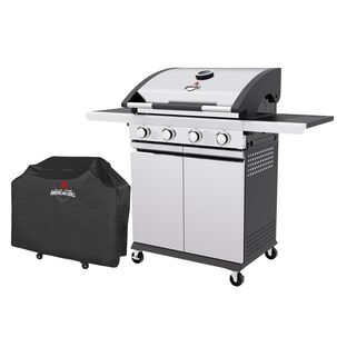 Set Parrilla A Gas 4 Quemadores New York Inox + Funda M