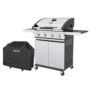 Set Parrilla A Gas 4 Quemadores New York Inox + Funda M
