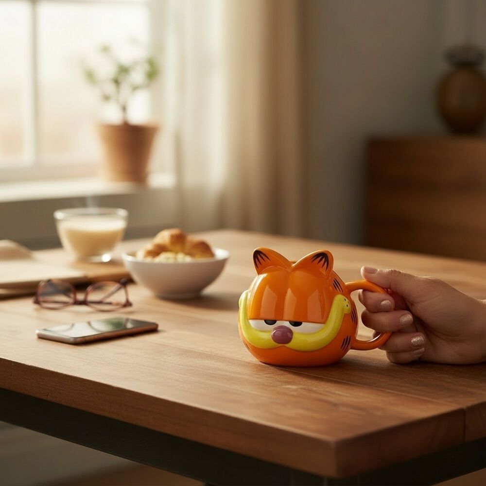 Taz&oacute;n Cer&aacute;mica 3d Rostro Gato Garfield image number 4.0