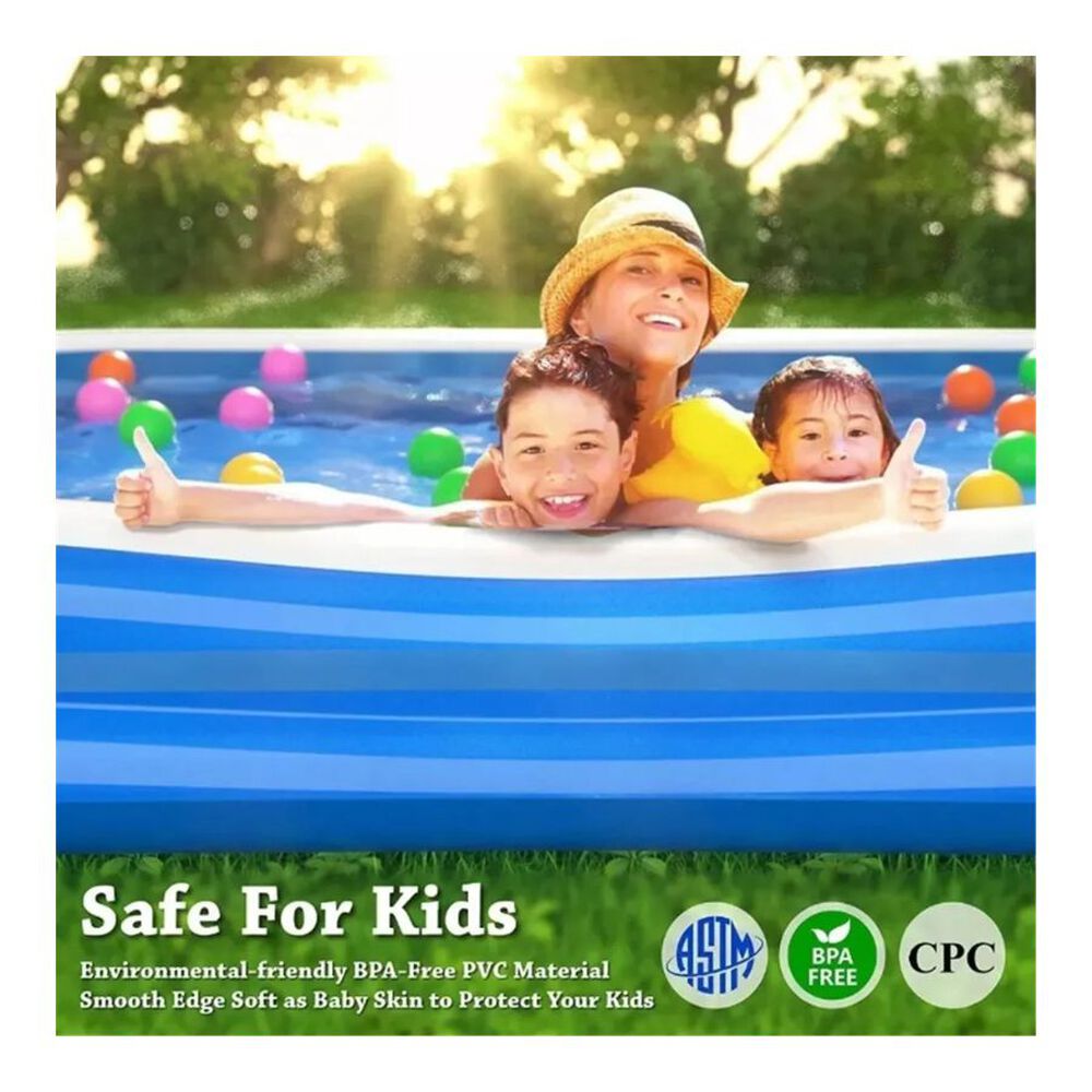 Piscina Inflable Alberca Rectangular Azul 2mx1.2mx40 Cm image number 2.0