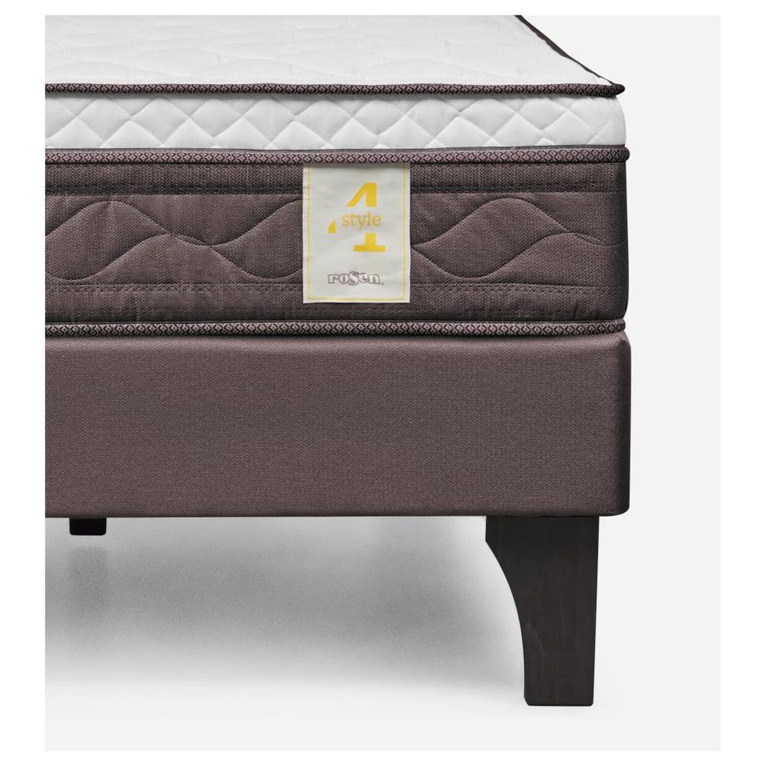 Cama Europea Rosen New Style 4 Plus / King / Base Dividida  + Respaldo Rachel Gris image number 5.0