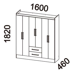 Clóset Roca Clóset Ambar / 6 Puertas / 2 Cajones