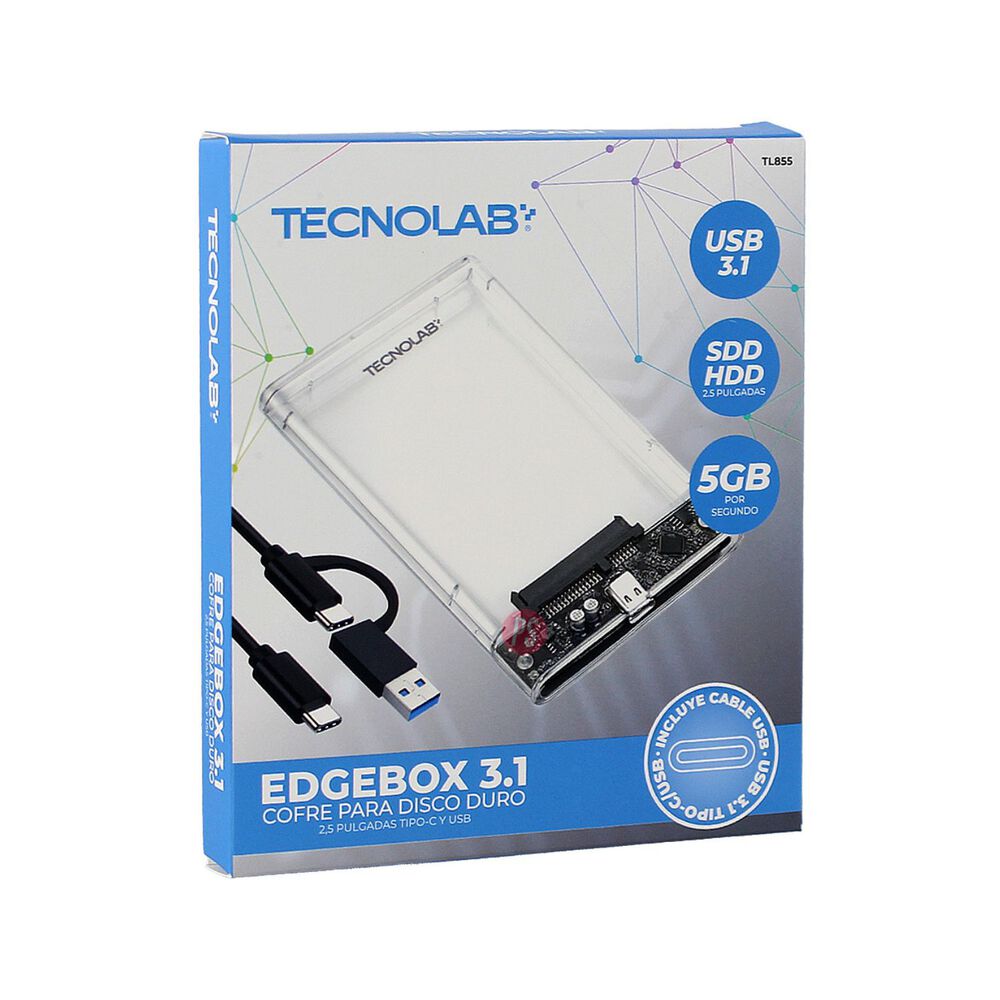 Cofre Disco Duro 2.5 Pulgadas Usb-c 5gbps Transparente - Ps image number 2.0