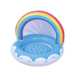 Piscina Inflable Forma De Arcoiris 40lts 95x66cm Celeste