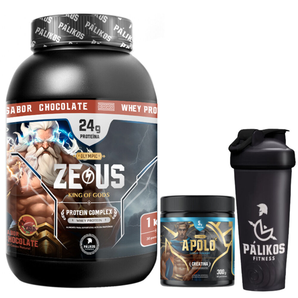 Proteina Zeus Complex 1kg Creatina Apolo 300g Shaker Chocolate image number 0.0