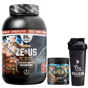 Proteina Zeus Complex 1kg Creatina Apolo 300g Shaker Chocolate