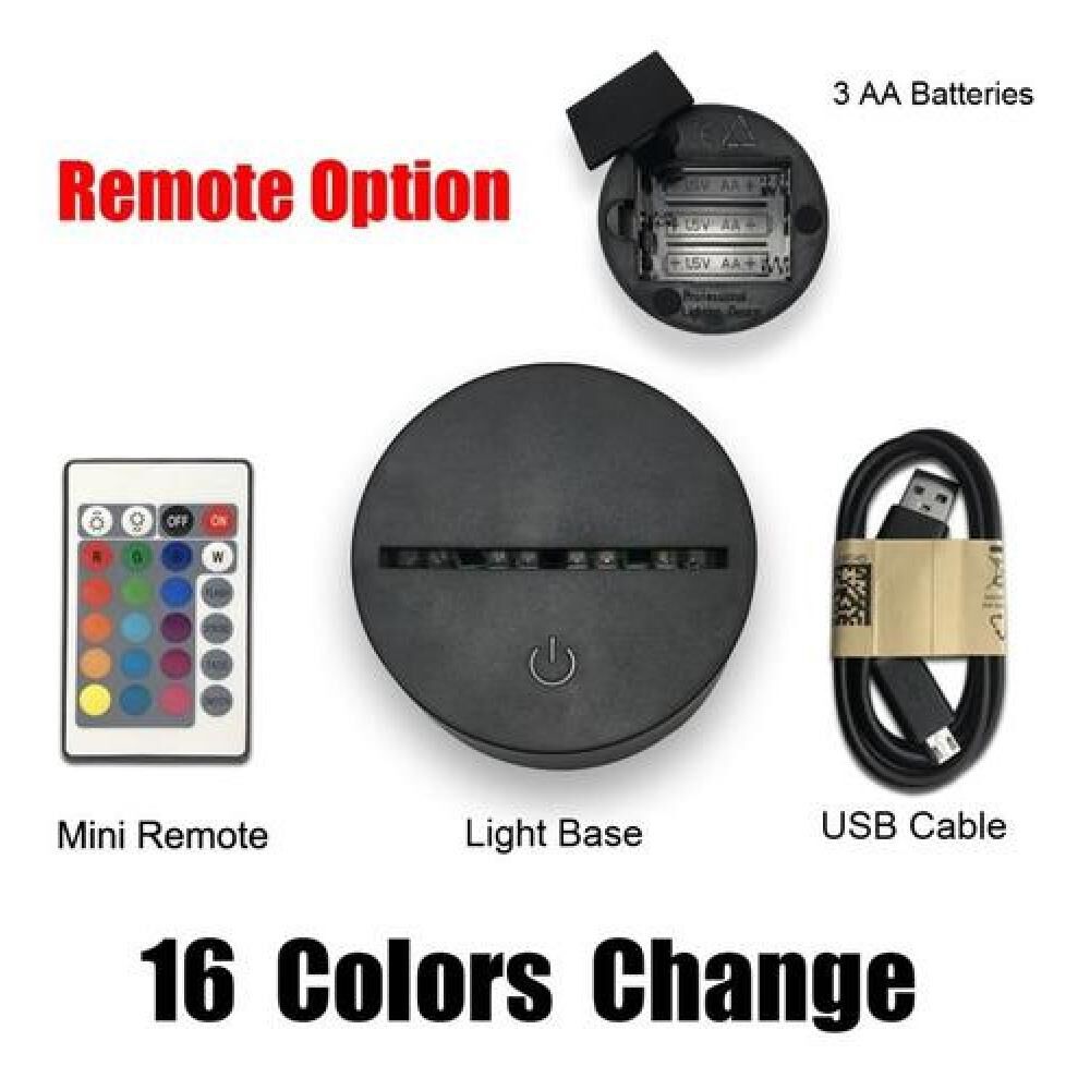 Lampara 3d Dark Serie Con Control Remoto 16 Colores image number 4.0