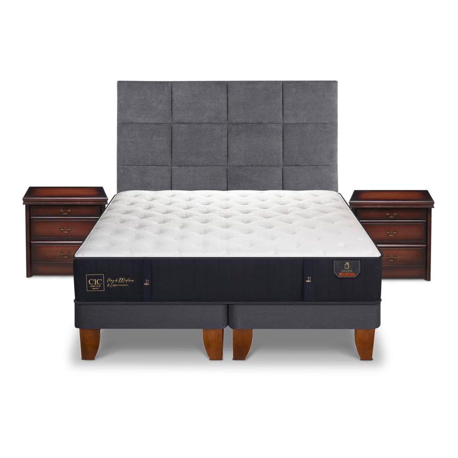 Cama Europea Cic Premium / King / Base Dividida + Set De Maderas image number 0.0