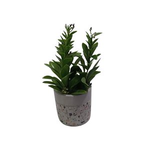 Planta Artificial Maceta Cemento 23 Cm