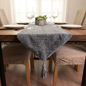 Camino De Mesa Chenille Gris Texturizado 30 180cm