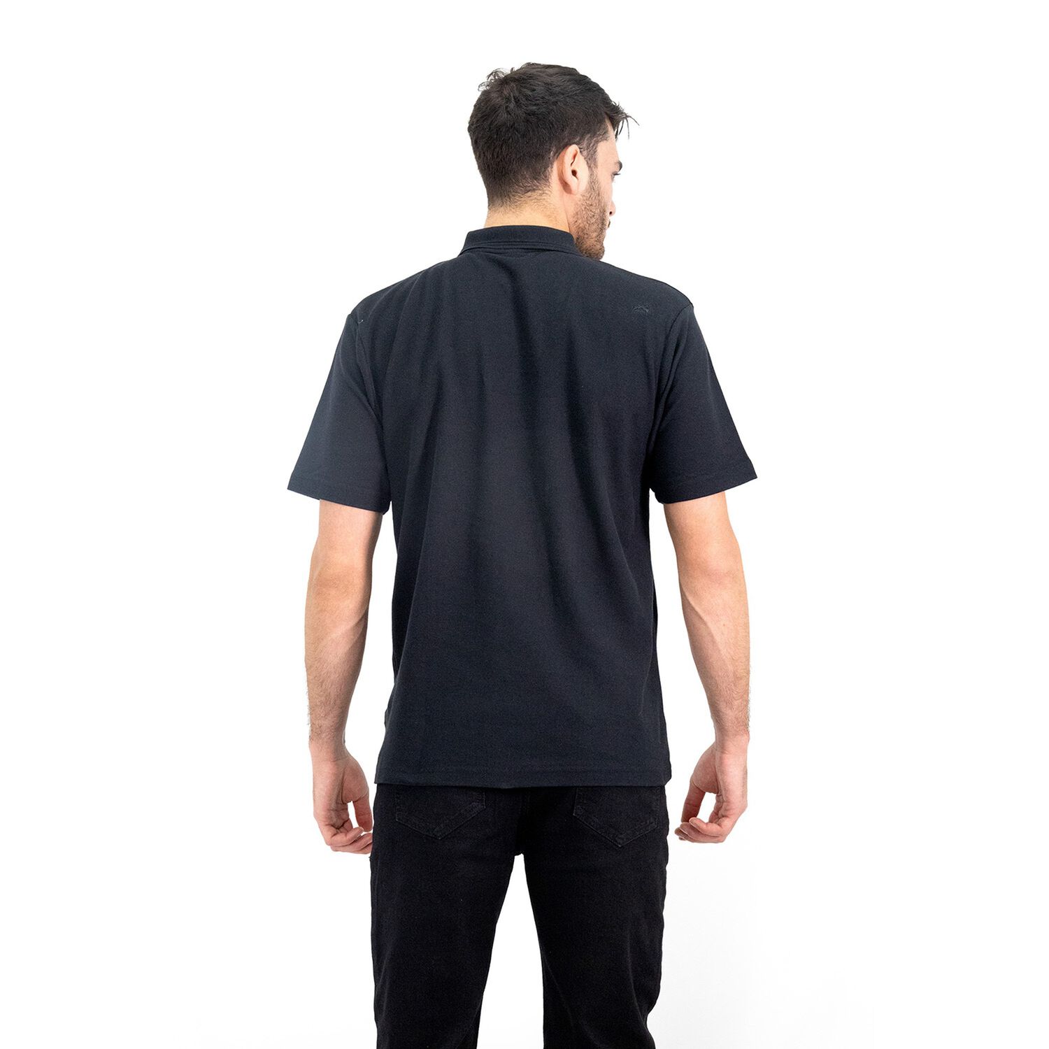 Polera Pique Quebec Manga Corta Negro Hombre image number 5.0