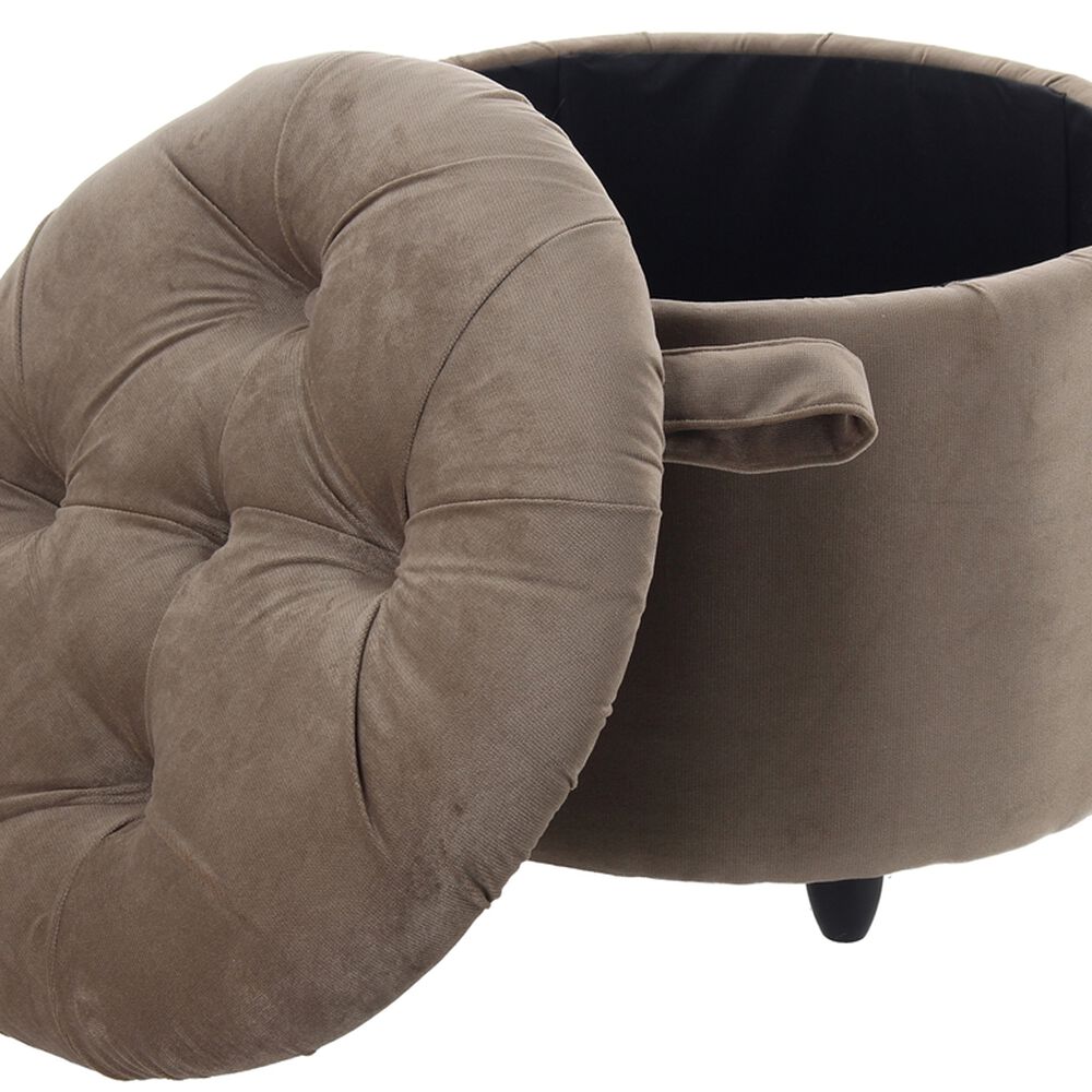 Pouf Baúl Zoe Cafe Felpa 60x60x50 Cm image number 1.0