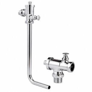 Flux&oacute;metro 1 Pulgada De Bot&oacute;n Inodoro Wc Con Tubo De Descarga Y Fittings Incluidos
