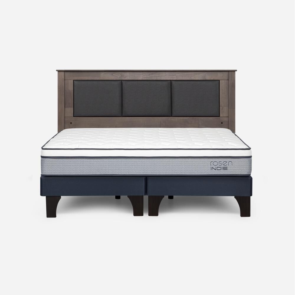 Cama Europea Rosen Indie / King / Base Dividida  + Respaldo Rachel Gris image number 0.0
