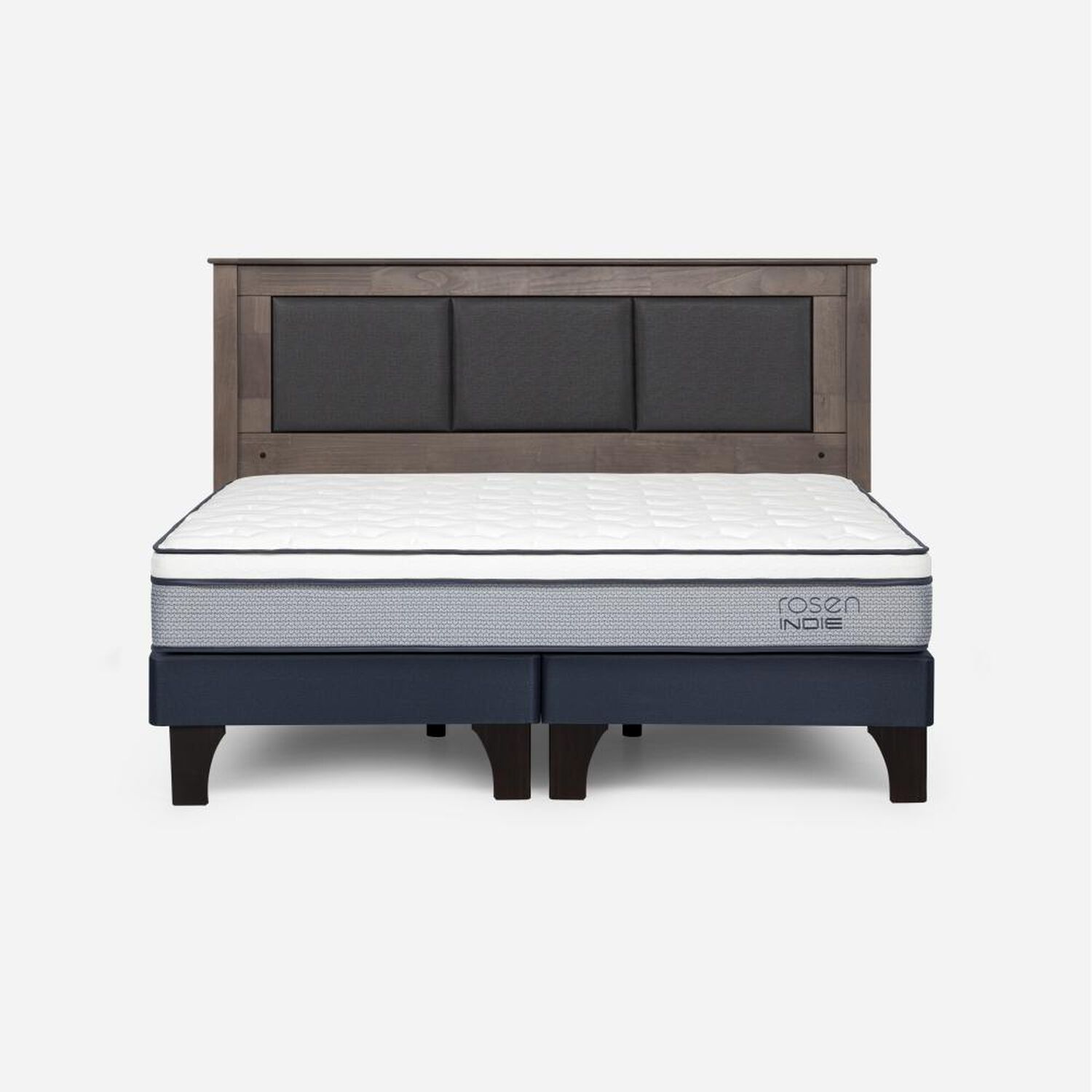 Cama Europea Rosen Indie / King / Base Dividida  + Respaldo Rachel Gris image number 0.0
