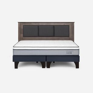 Cama Europea Rosen Indie / King / Base Dividida  + Respaldo Rachel Gris
