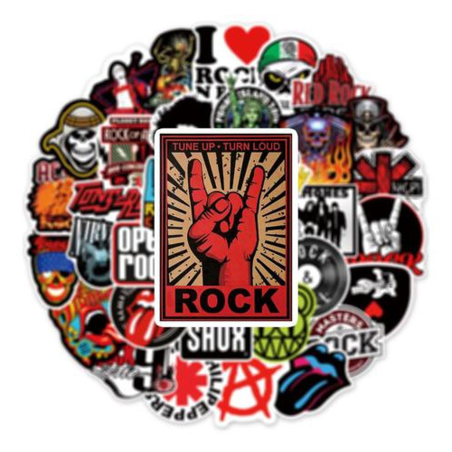 Set Stickers Calcomonias Rock And Roll Bandas Musicales image number 0.0