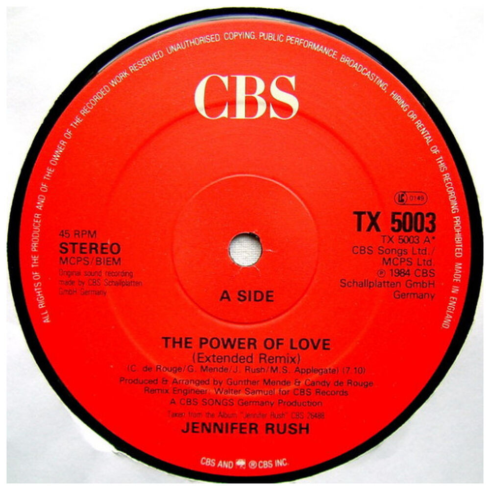Jennifer Rush - The Power Of Love (extended Remix) | 12" Maxi Single Usado image number 2.0