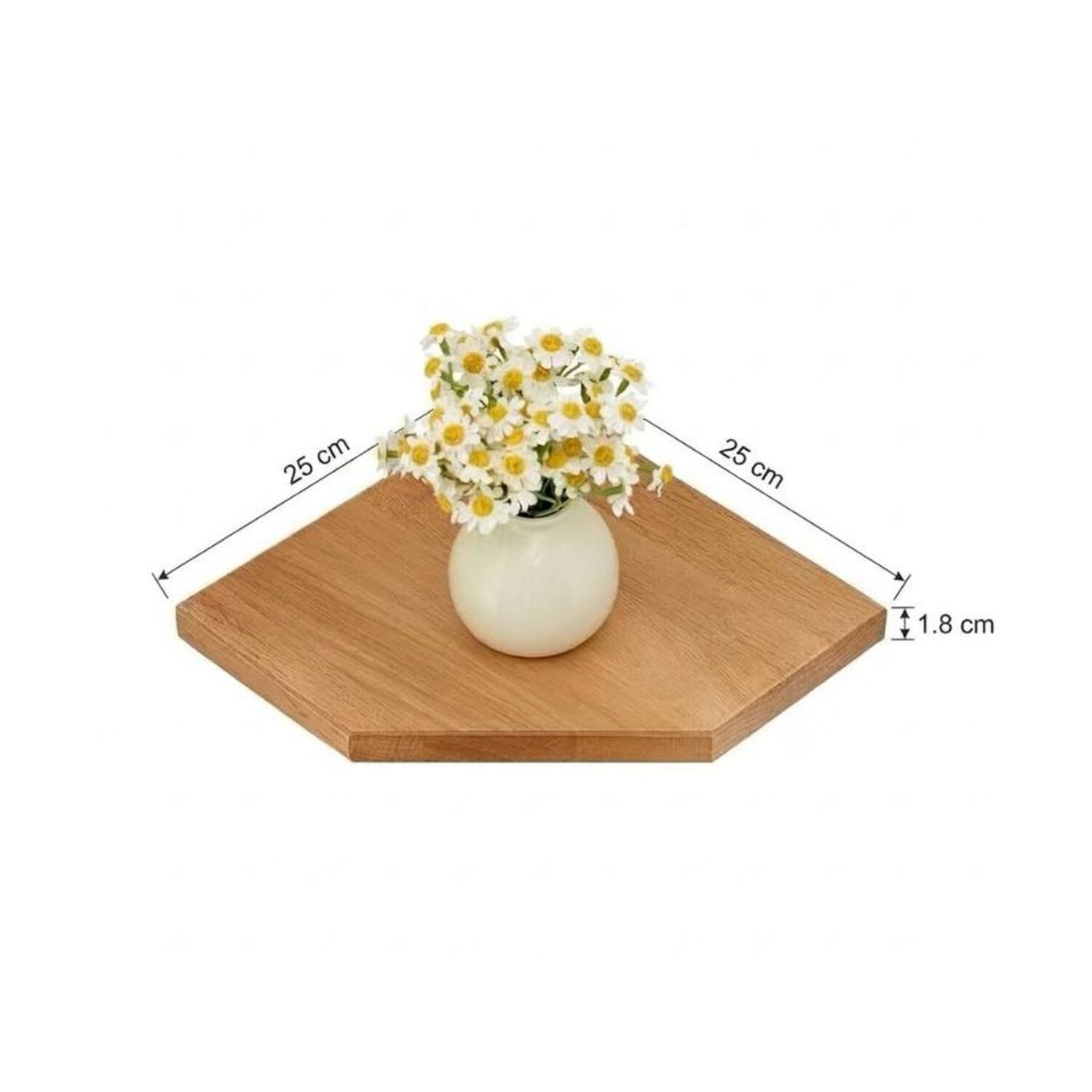 Repisa De Esquina Flotante Minimalista Organizador Nogal Claro 25cm image number 3.0
