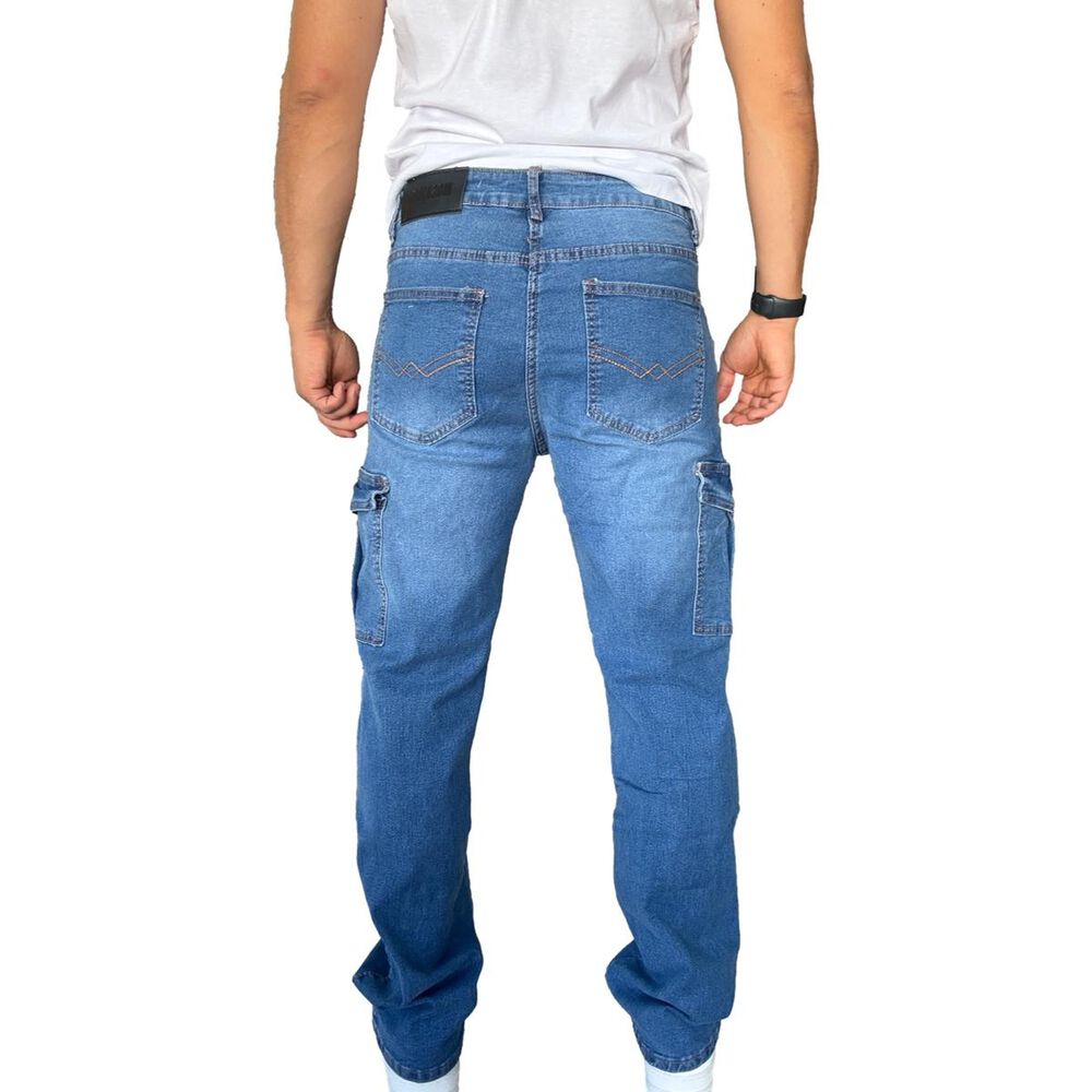 Jeans Cargo Elasticado Straight Fit image number 5.0