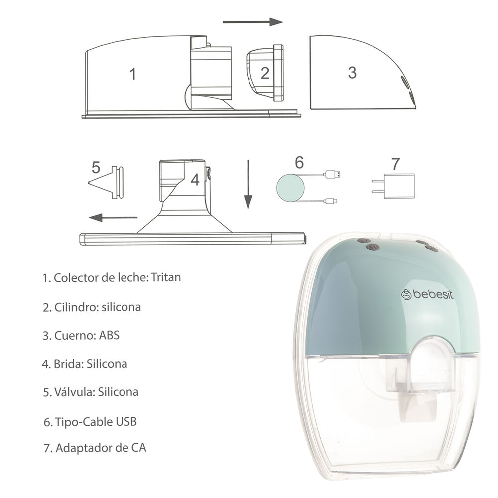 Extractor De Leche Manos Libre Celeste Bebesit image number 9.0