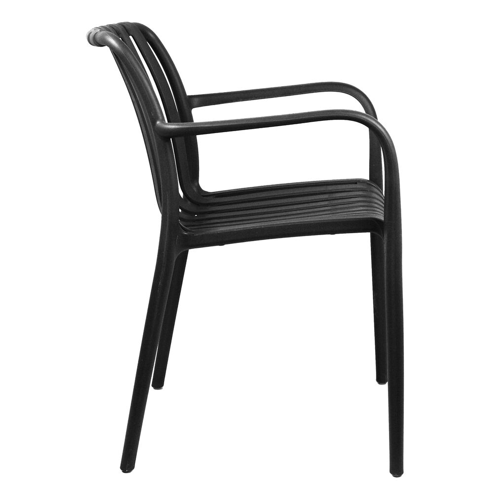 Set 4 Sillas Terraza Plástica Giza Negra image number 4.0