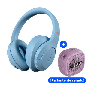 Aud&iacute;fonos Sleve Pulse ANC 2Gen Sky Blue + Parlante Bluetooth Sleve Boom Mini Violet Glow