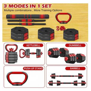 Set Mancuernas Barra Rusa Ajustables 30 Kg 3 En 1