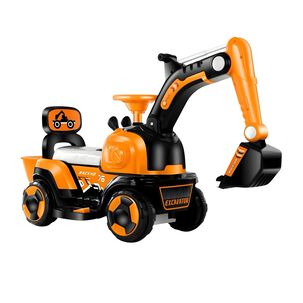 Excavadora El&eacute;ctrica Montable Luces M&uacute;sica Lubabycas Naranja