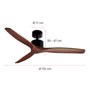 Ventilador De Techo Aviador Nogal Ajustable 52 Primaterm