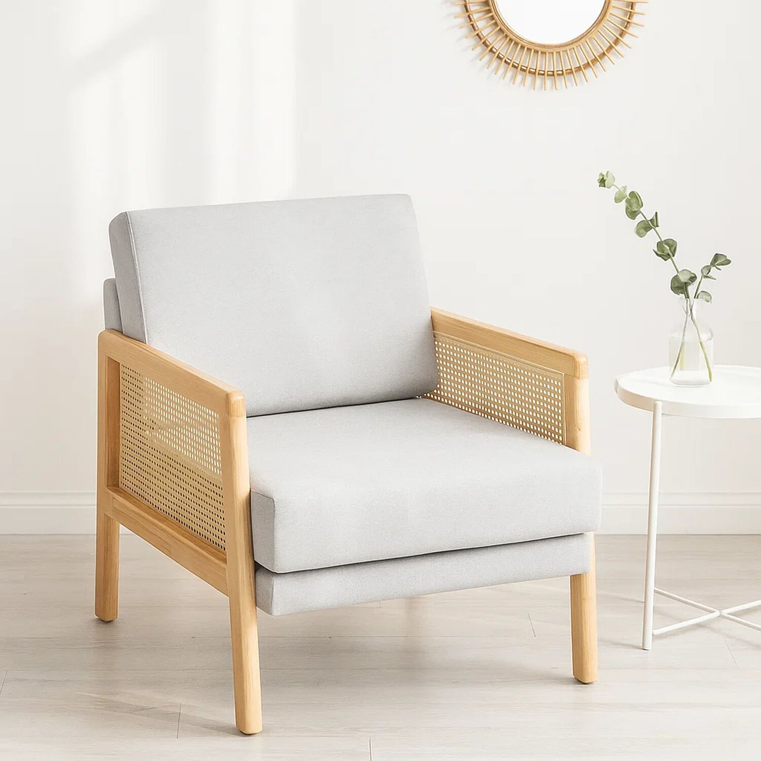 Sillon Madera Rattan Harmony - Gris image number 1.0