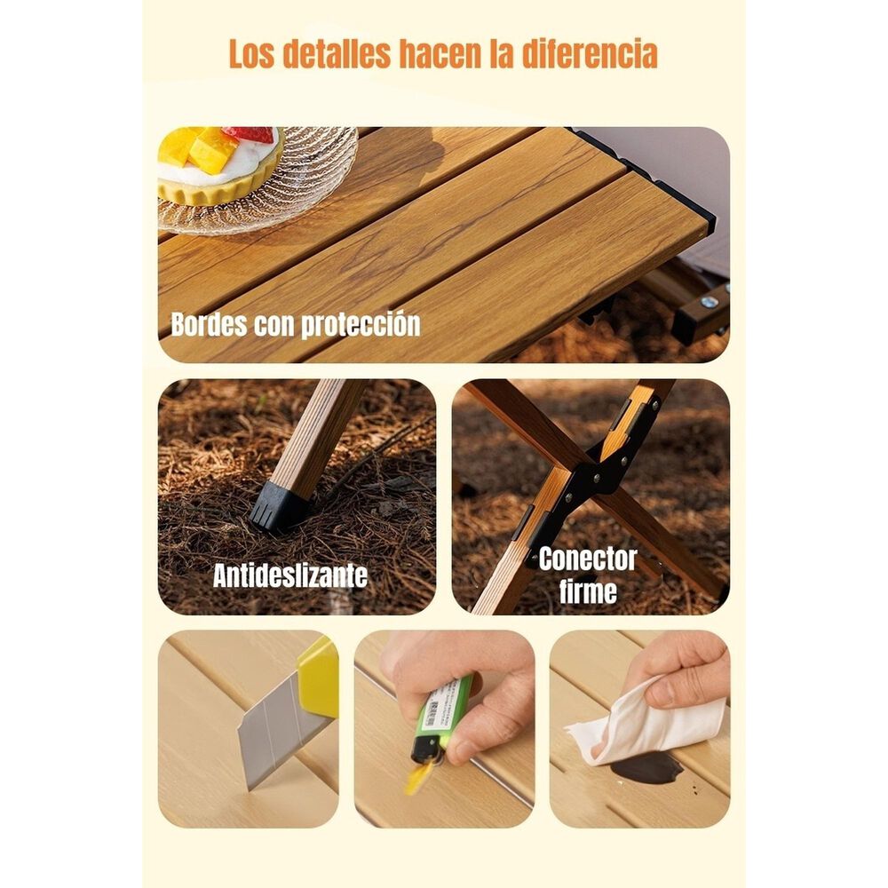 Mesa De Camping Plegable Impermeable 90x61cm Kemi image number 2.0
