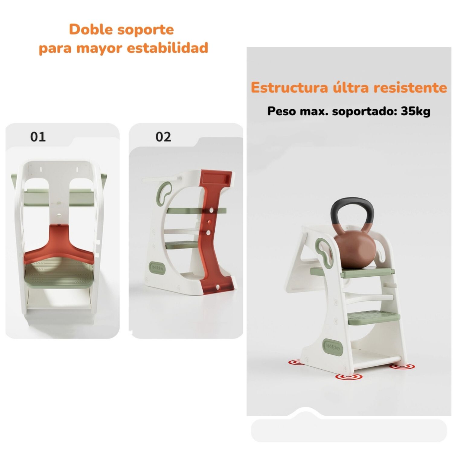 Silla De Comer Multifuncional Witness Verde Lubabycas image number 5.0