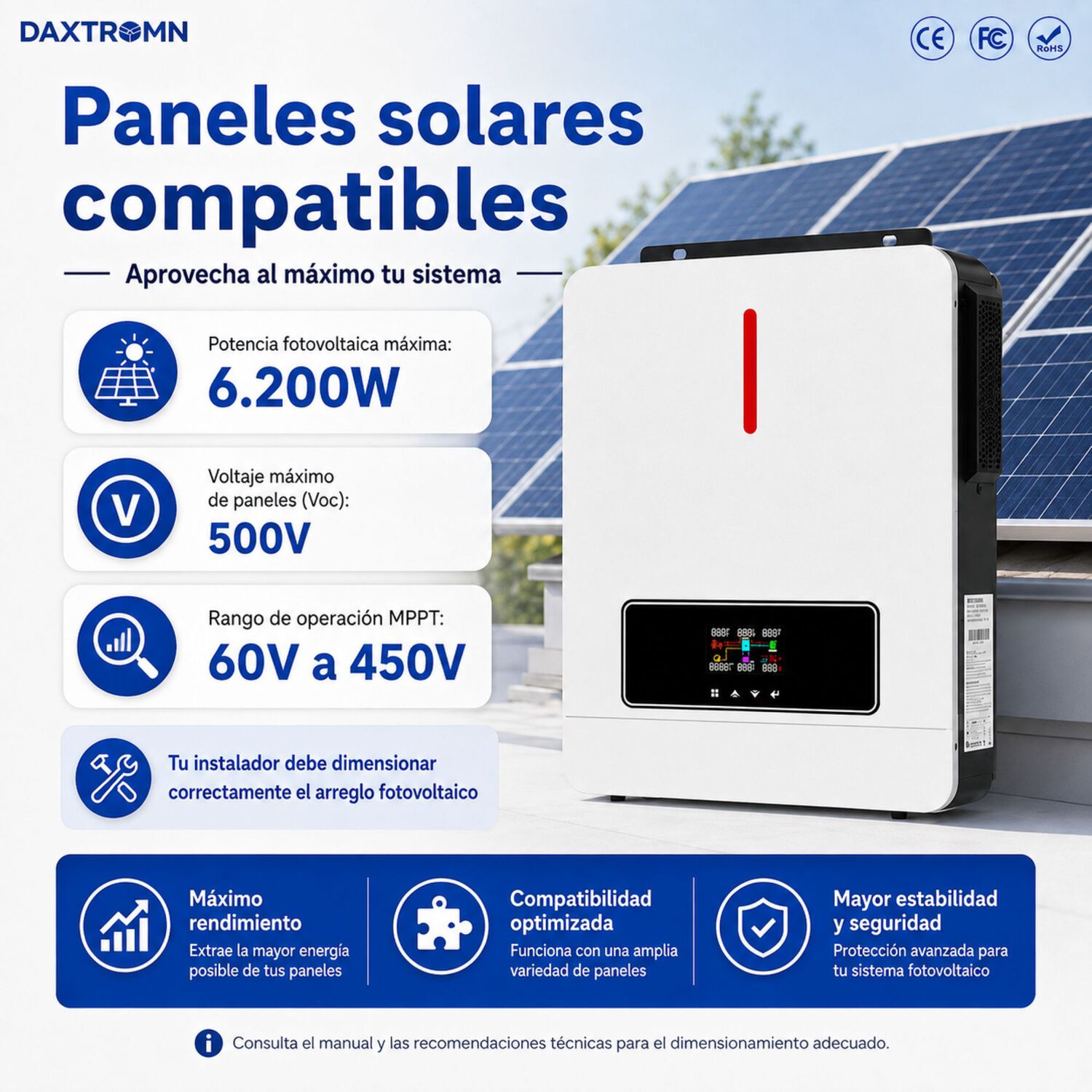 Inversor Solar Con Wifi H&iacute;brido De 4200w Y Potencia M&aacute;xima 8400w image number 5.0