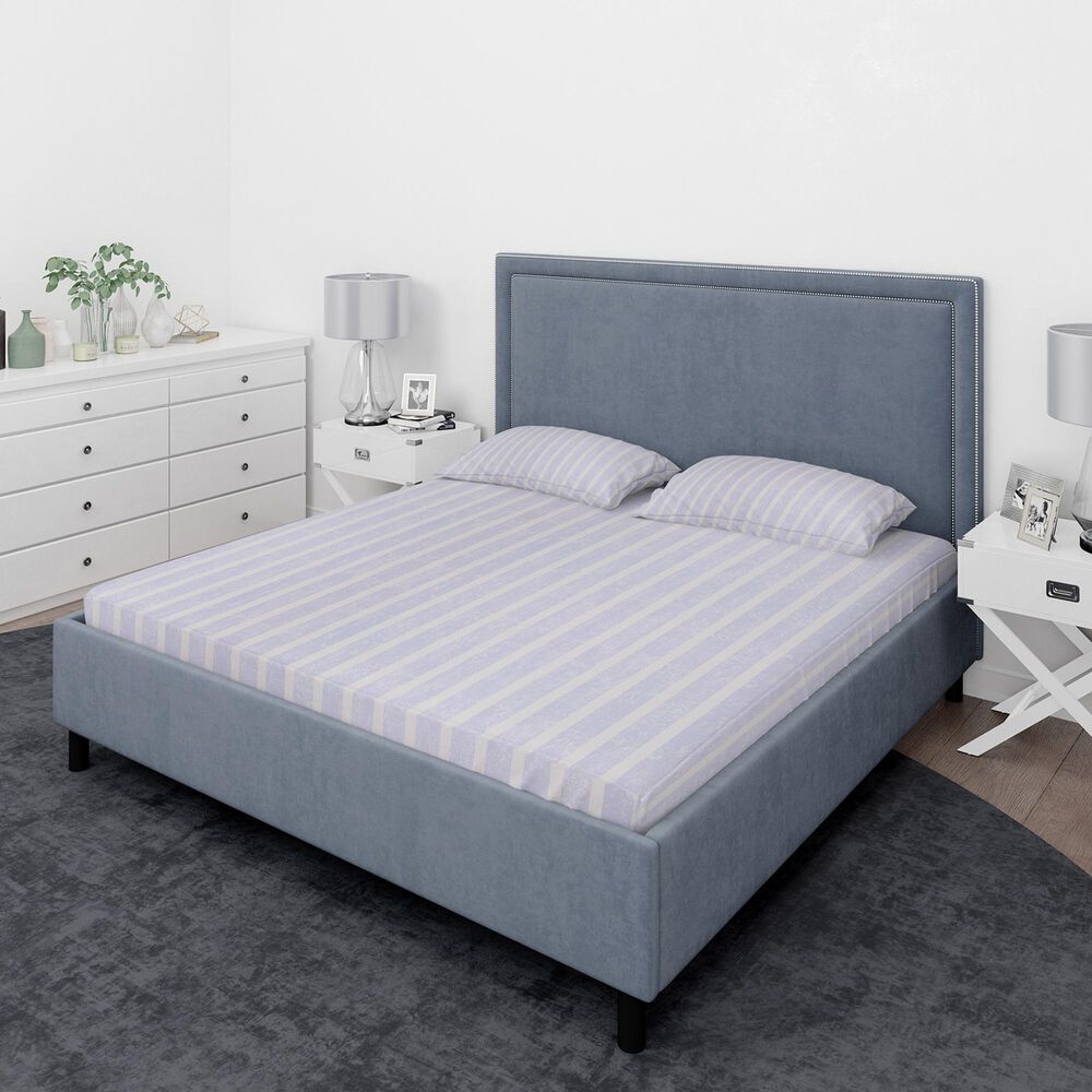 Juego De S&aacute;banas Nautica 4 Piezas Microfibra 2 Plazas Lineas Celeste image number 0.0