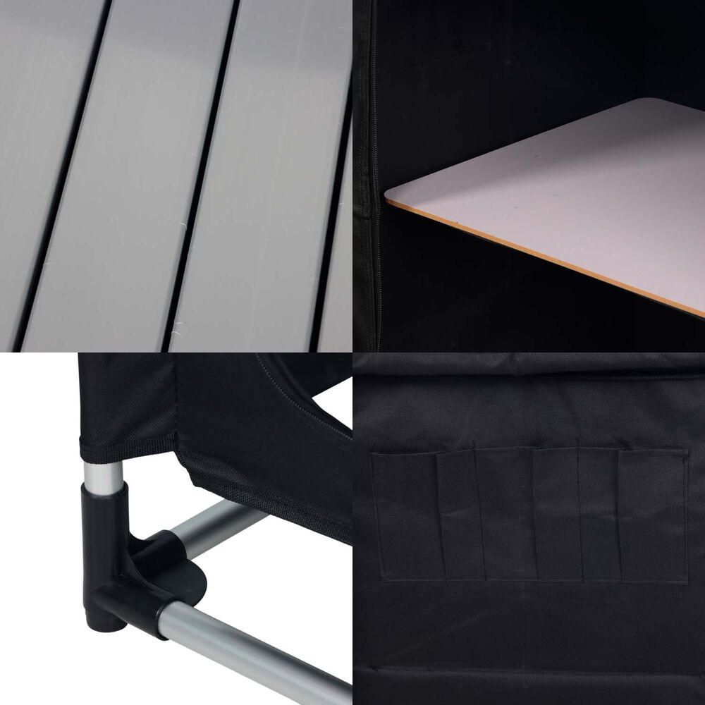 Mesa De Cocina Plegable Camping Negra image number 6.0