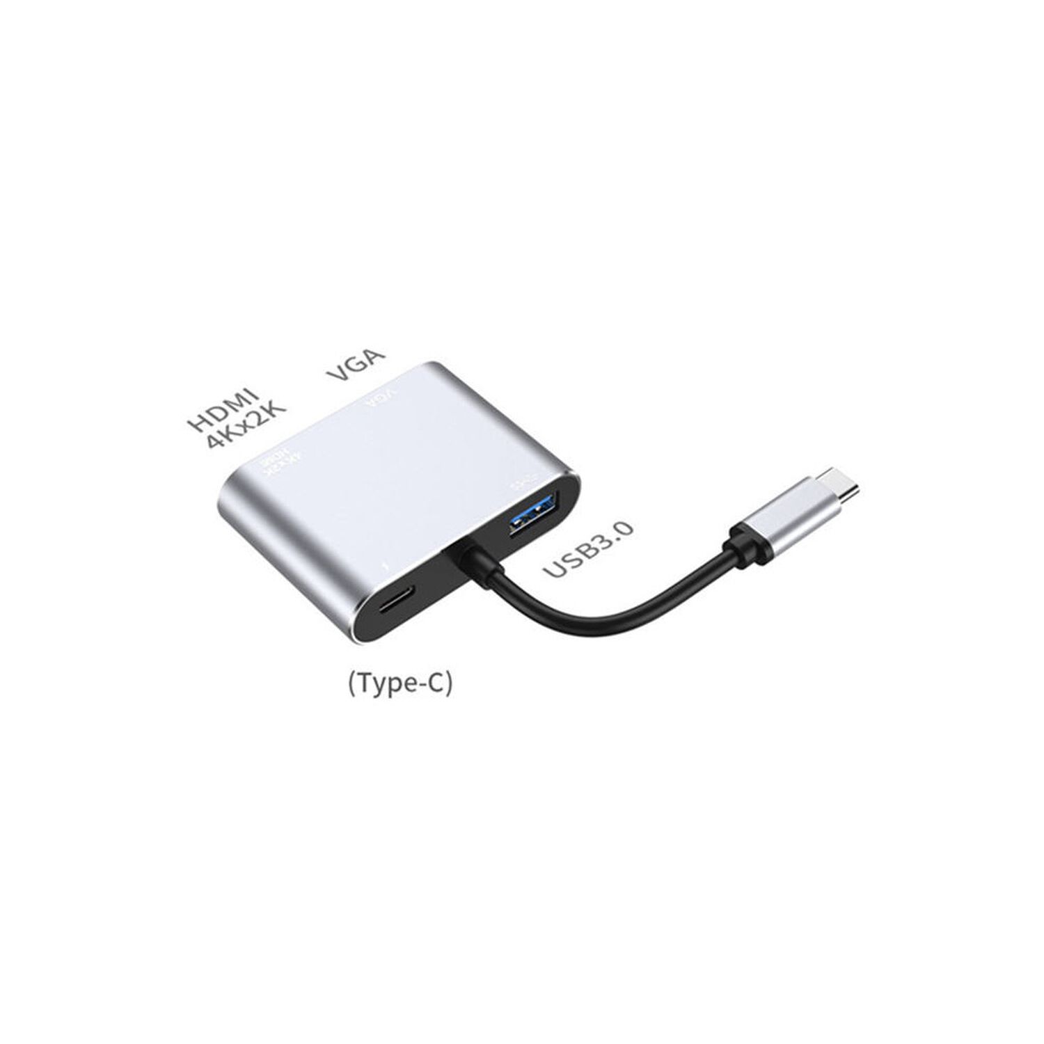 Hub Adaptador 4 En 1 Type-c A Hdmi 4k + Vga + Usb 3.0+ Usb C image number 2.0