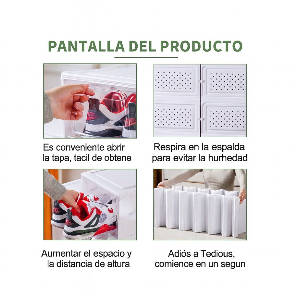 Zapatera Plegable Cajas Organizadoras 6 Niveles Transparente image number 2.0