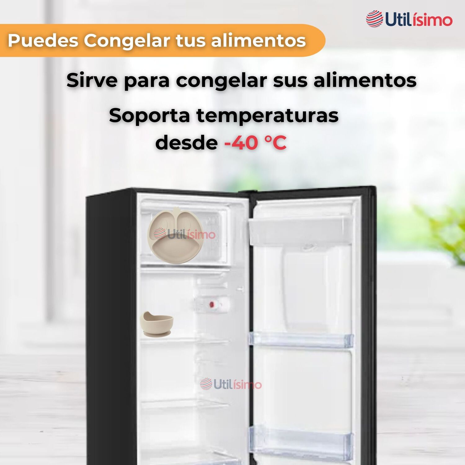 Set De Alimentaci&oacute;n Beb&eacute; Silicona De Formas 6 Piezas Libre Bpa Color Beige image number 4.0