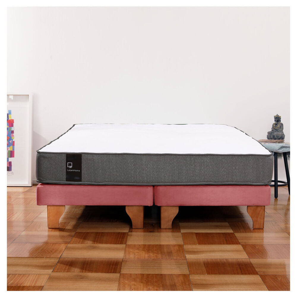 Cama Europea Zen Best Tela Velvet Palo Rosa 2 Plazas image number 0.0