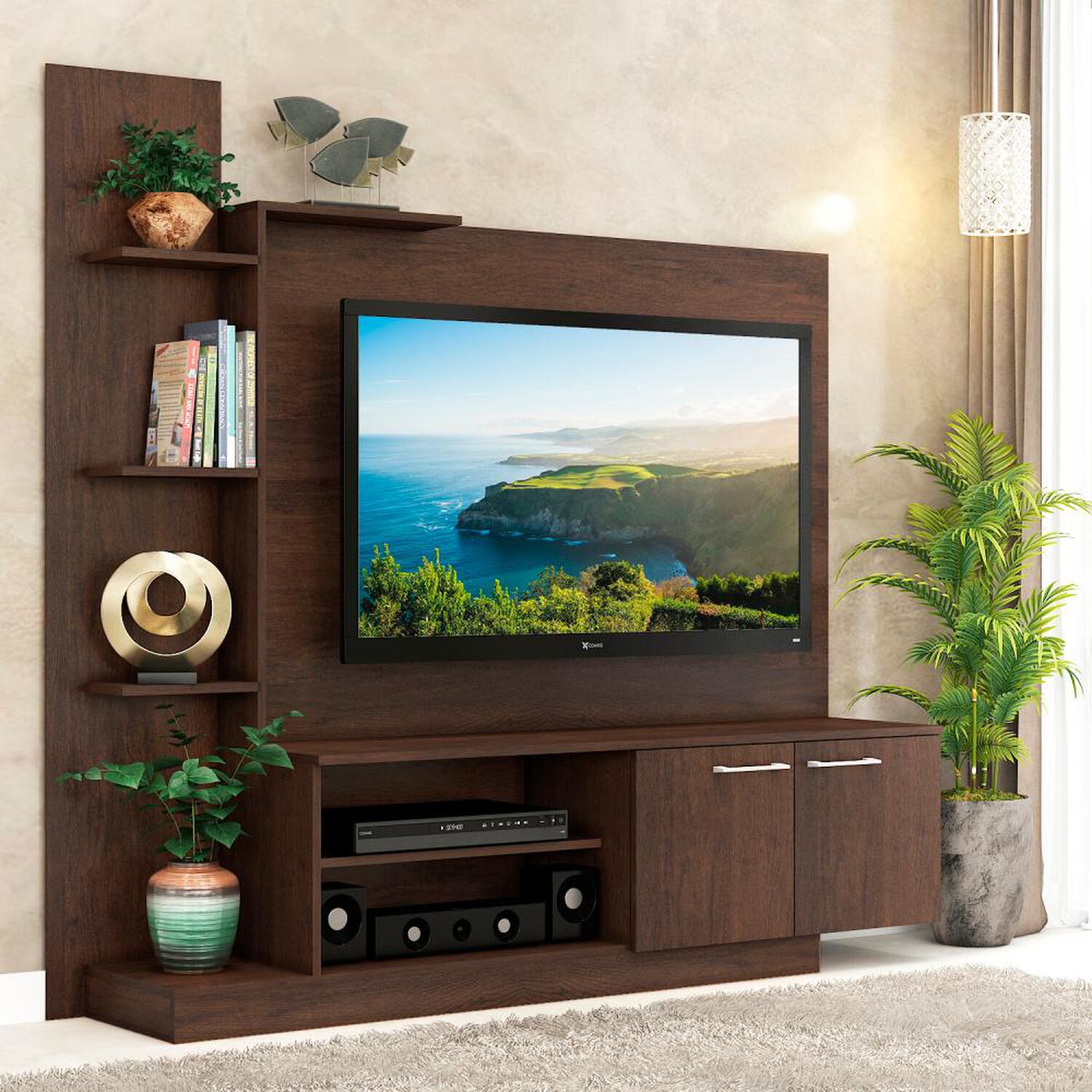 Rack Vekkahome Home Tv Reina Rustic / 2 Puertas image number 0.0