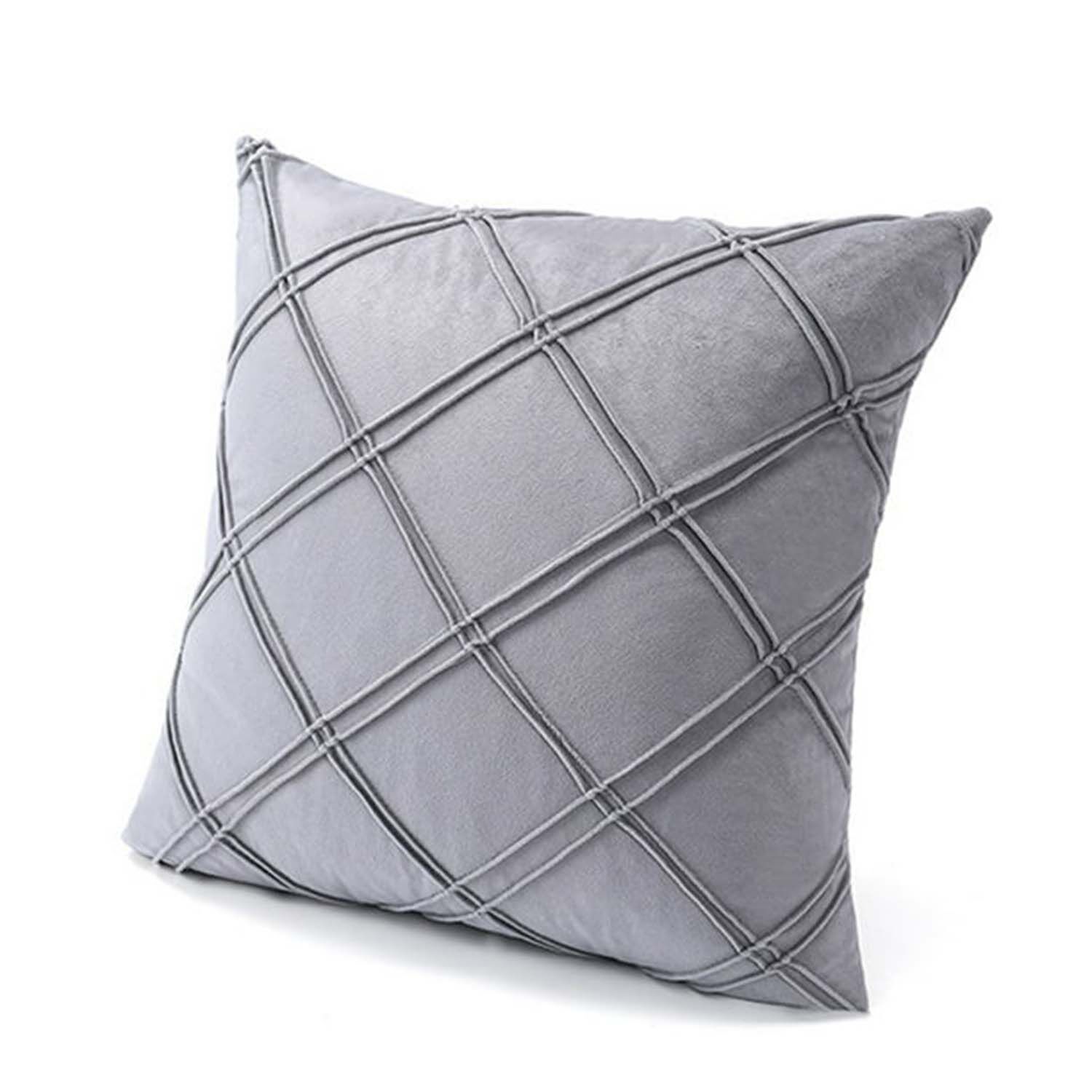 Pack De 02 Fundas De Coj&iacute;n De Terciopelo Con Rayas 45x45 Gris image number 0.0