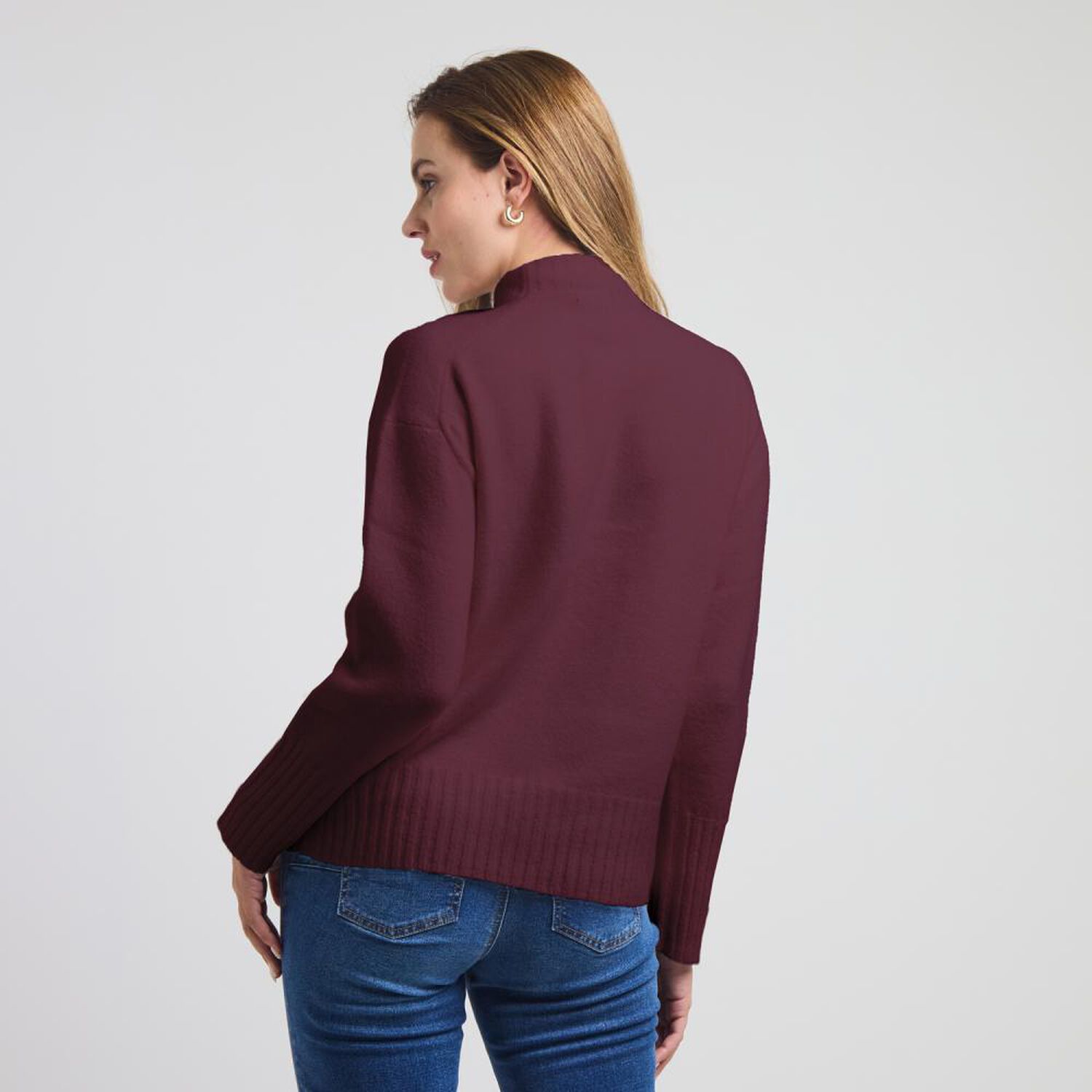 Sweater Regular Manga Larga Cuello Alto Mujer Kimera image number 1.0