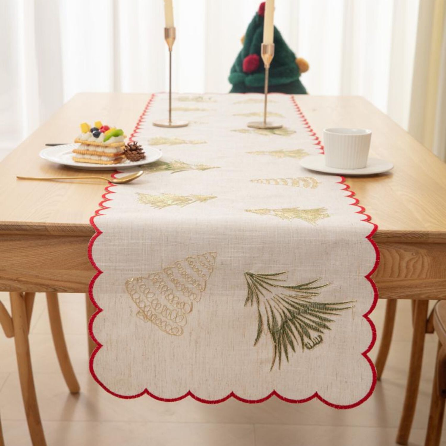Camino De Mesa Navide&ntilde;o 36x180 Cm Dise&ntilde;o En Arpillera Ideal Para Decoraci&oacute;n Md02 image number 1.0